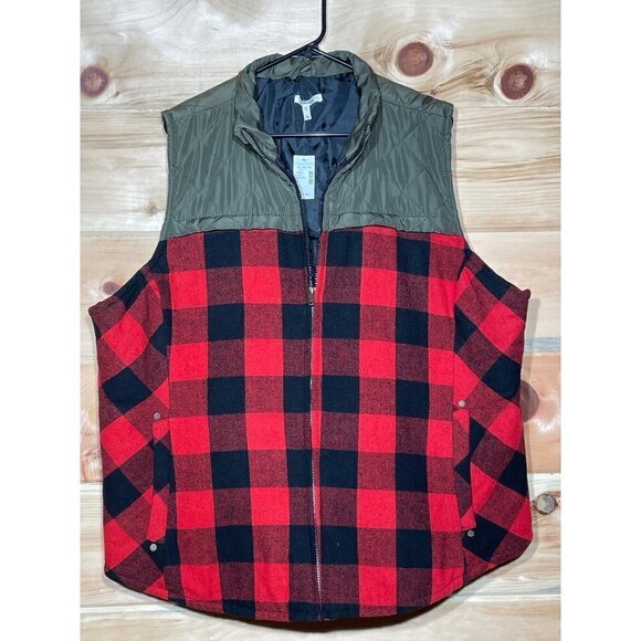 NWT! Maurice’s women’s plaid vest. 3XL red/black - Picture 1 of 3